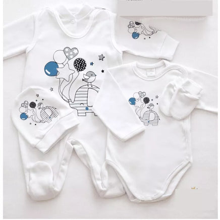 Kūdikio kraitelis - komplektukas Gamex  HELLO 5 dalių, 56 White/Bl